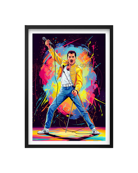 Cuadro Freddie: La Leyenda Explota en Color (Queen)