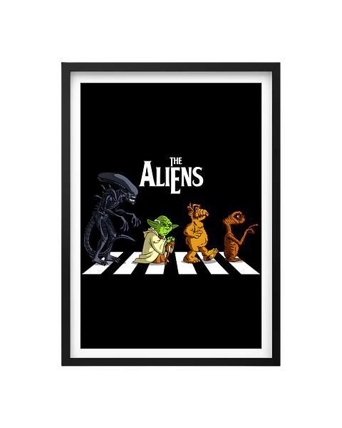Cuadro The Aliens (Alien - Yoda - Alf - Et)