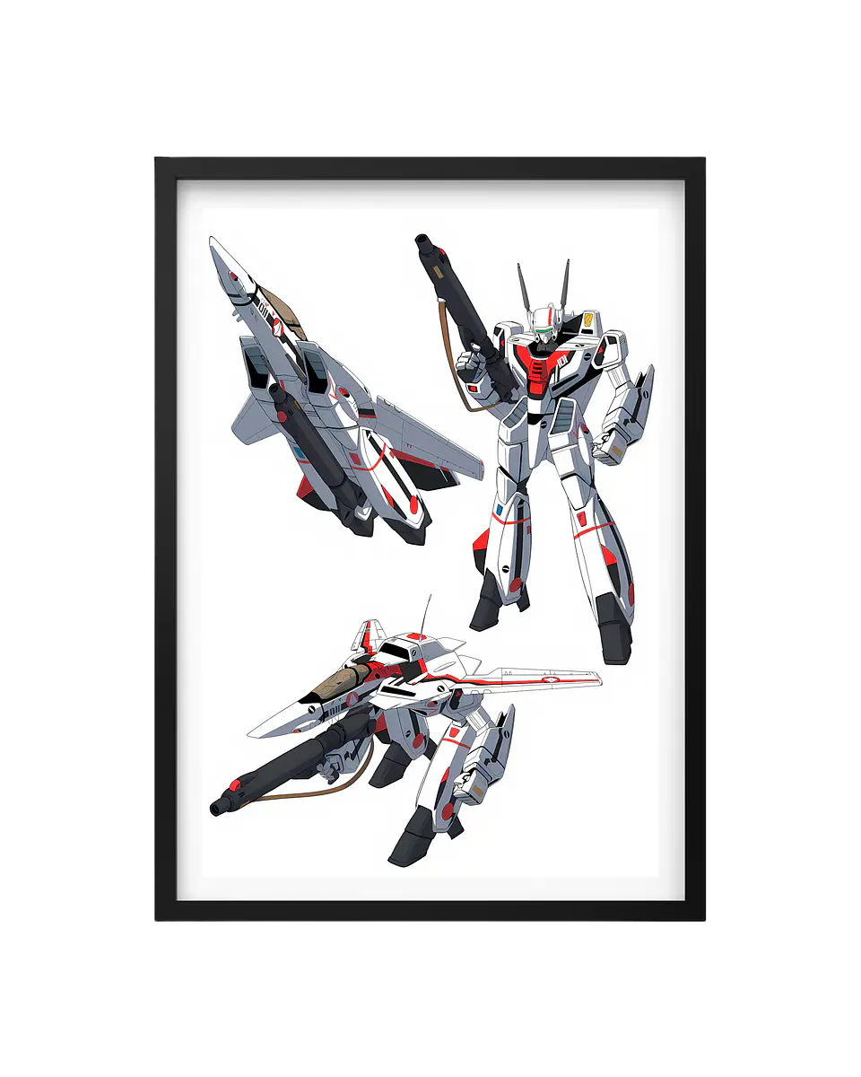 Cuadro Robotech: Veritech Fighter - Tres Modos de Batalla 1