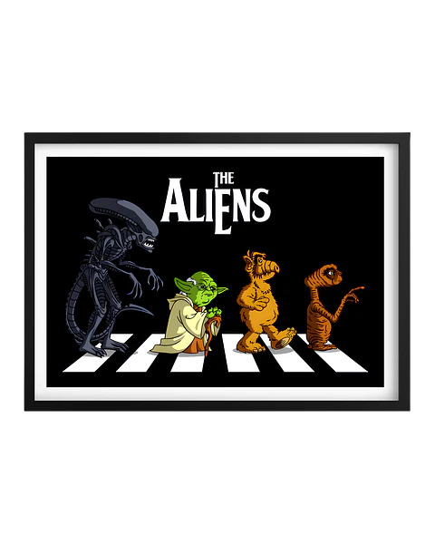 Cuadro The Aliens (Alien - Yoda - Alf - Et)