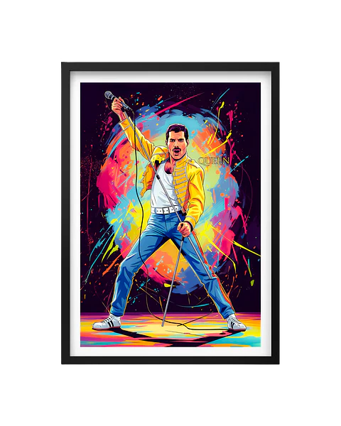 Cuadro Freddie: La Leyenda Explota en Color (Queen)