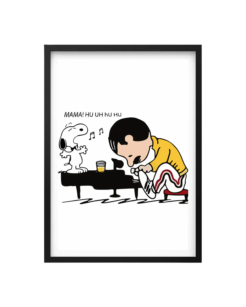 Cuadro Snoopy Con Freddie Mercury 1