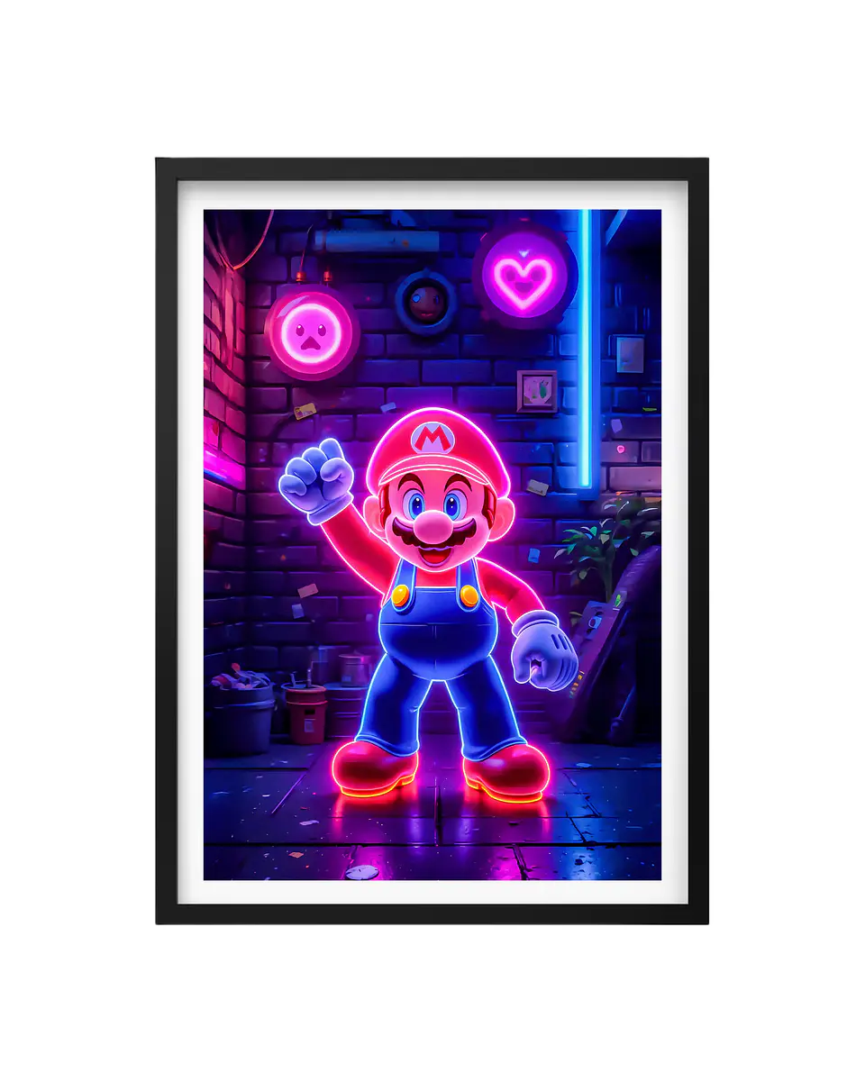 Cuadro Super Mario Bros Neón 1