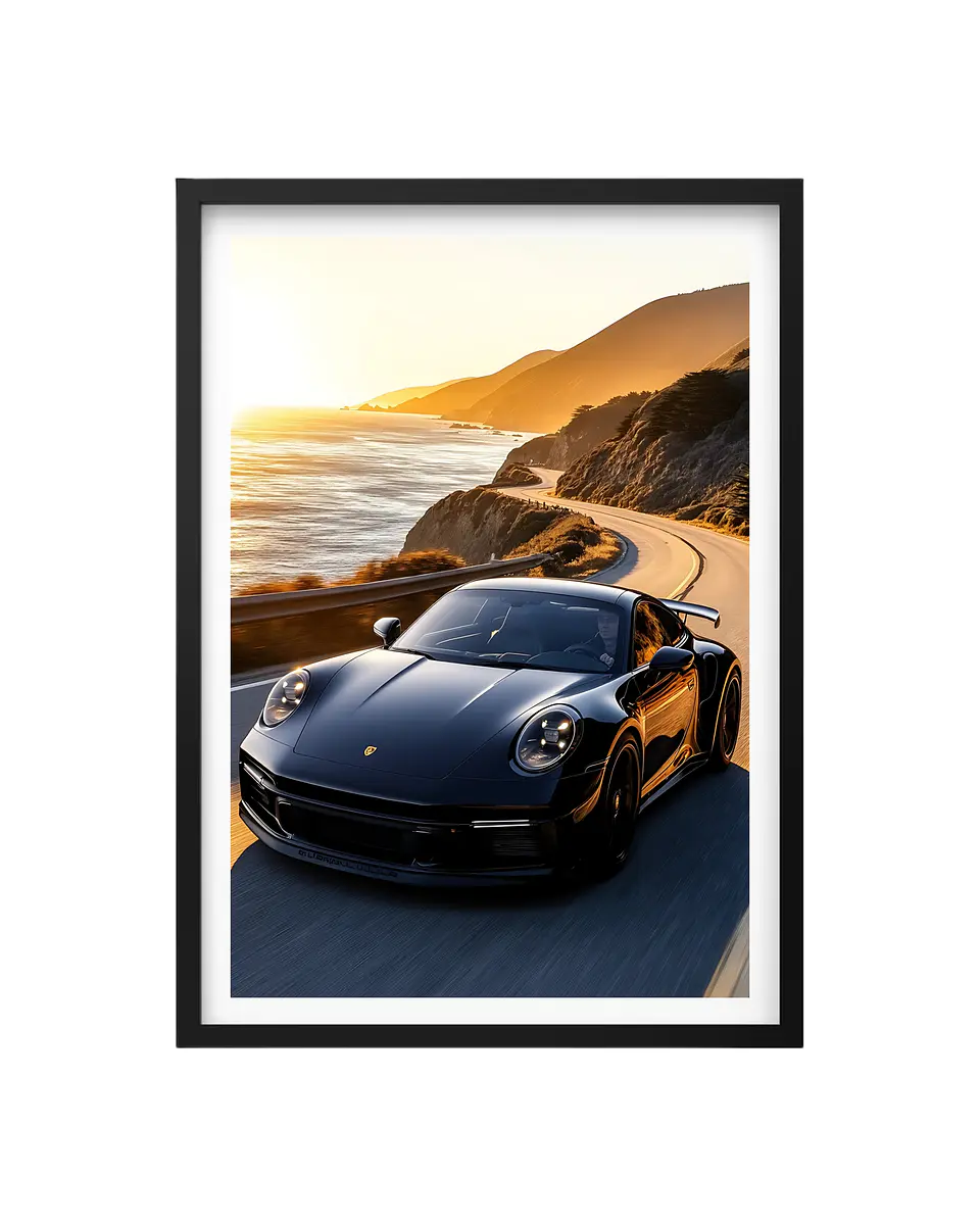 Cuadro Porsche 911 - La Fusión de Velocidad y Paisaje 1