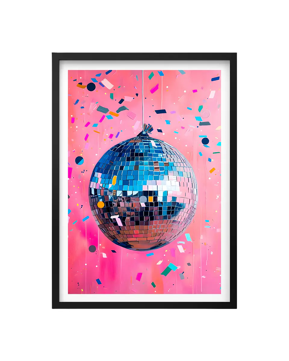 Cuadro Bola Disco Retro 1