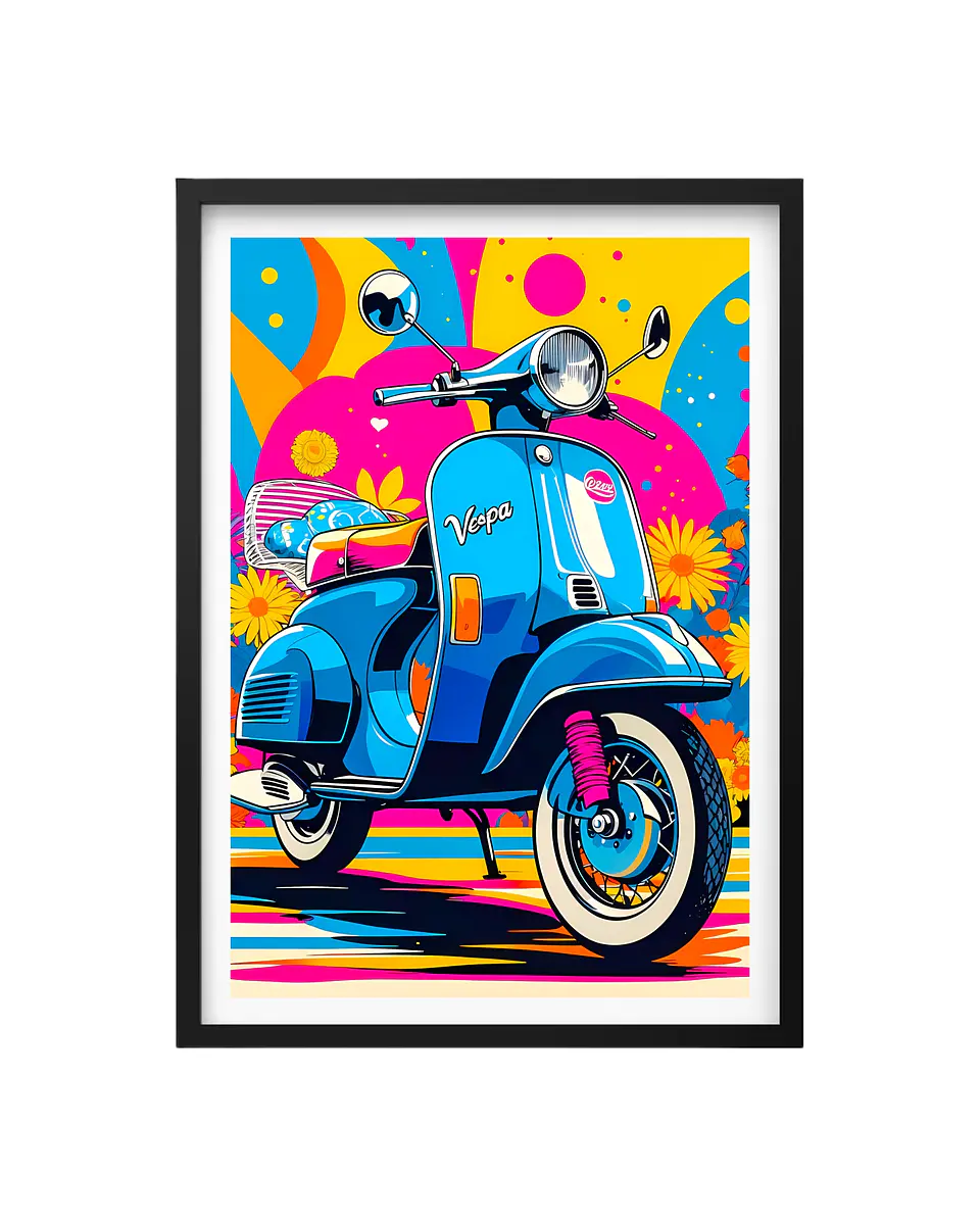 Cuadro Vespa Pop - Explosión Retro y Color 1