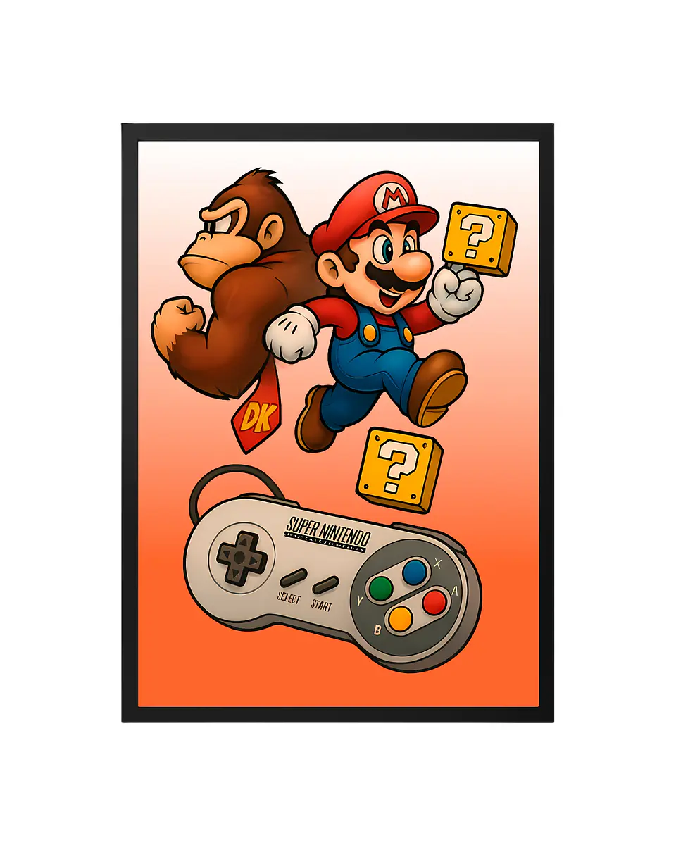 Cuadro Retro Power: El Dúo Dinámico 16-Bit 1