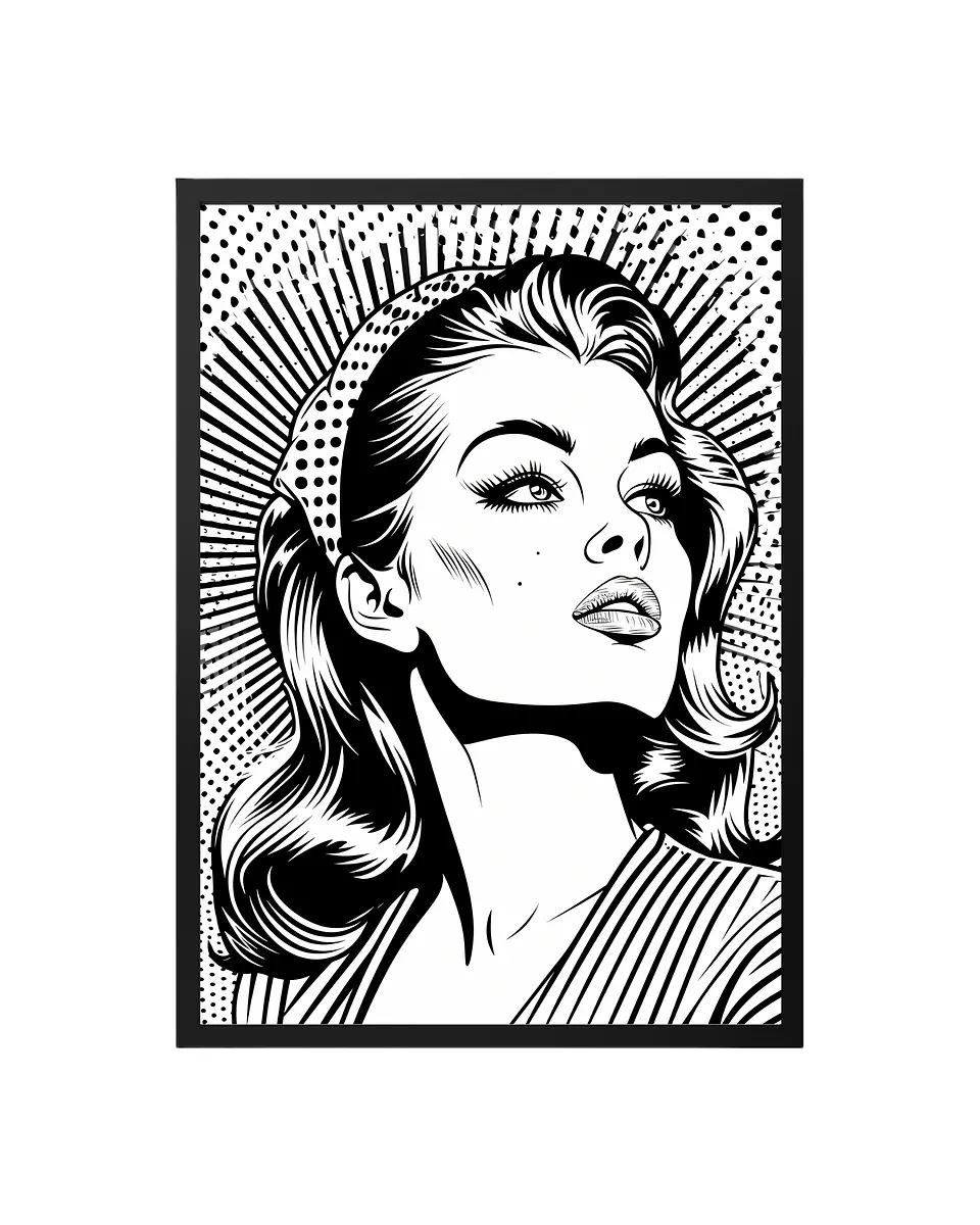 Cuadro Elegancia Retro: Pop Art Noir 1