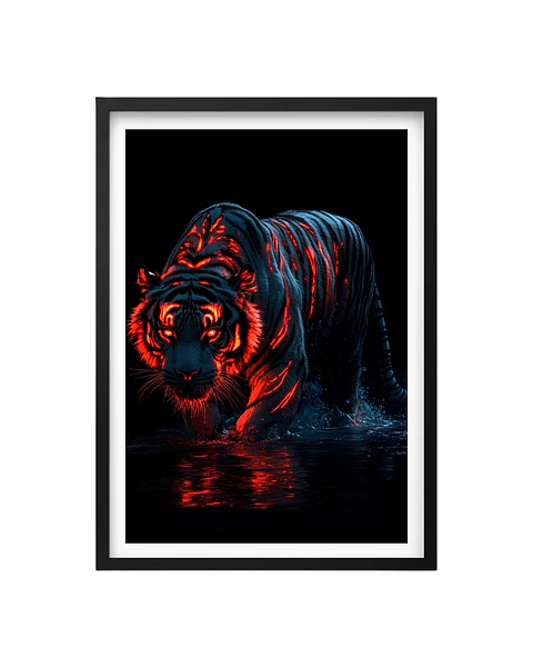 Cuadro Furia Ígnea: El Tigre Espectral