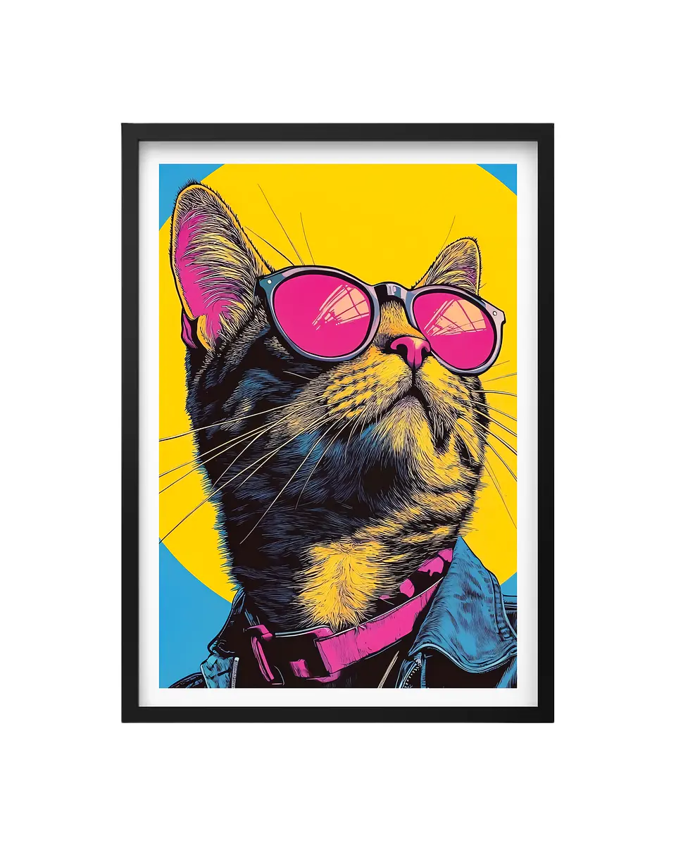 Cuadro Gato pop 1