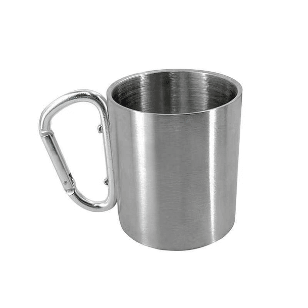 Vaso Portátil Acero Inoxidable Mosquetón Taza Camping