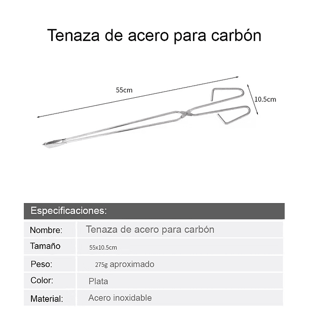 Tenaza De Acero Para Carbón 3