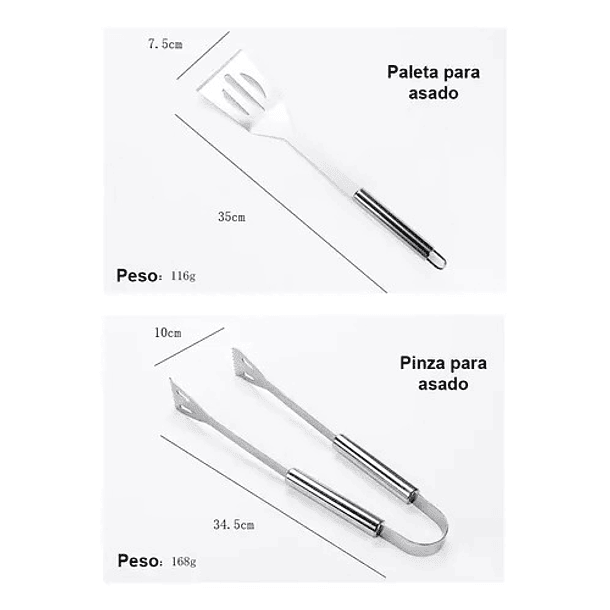 Set De Parrillero De 18 Piezas De Acero Inoxidable 6