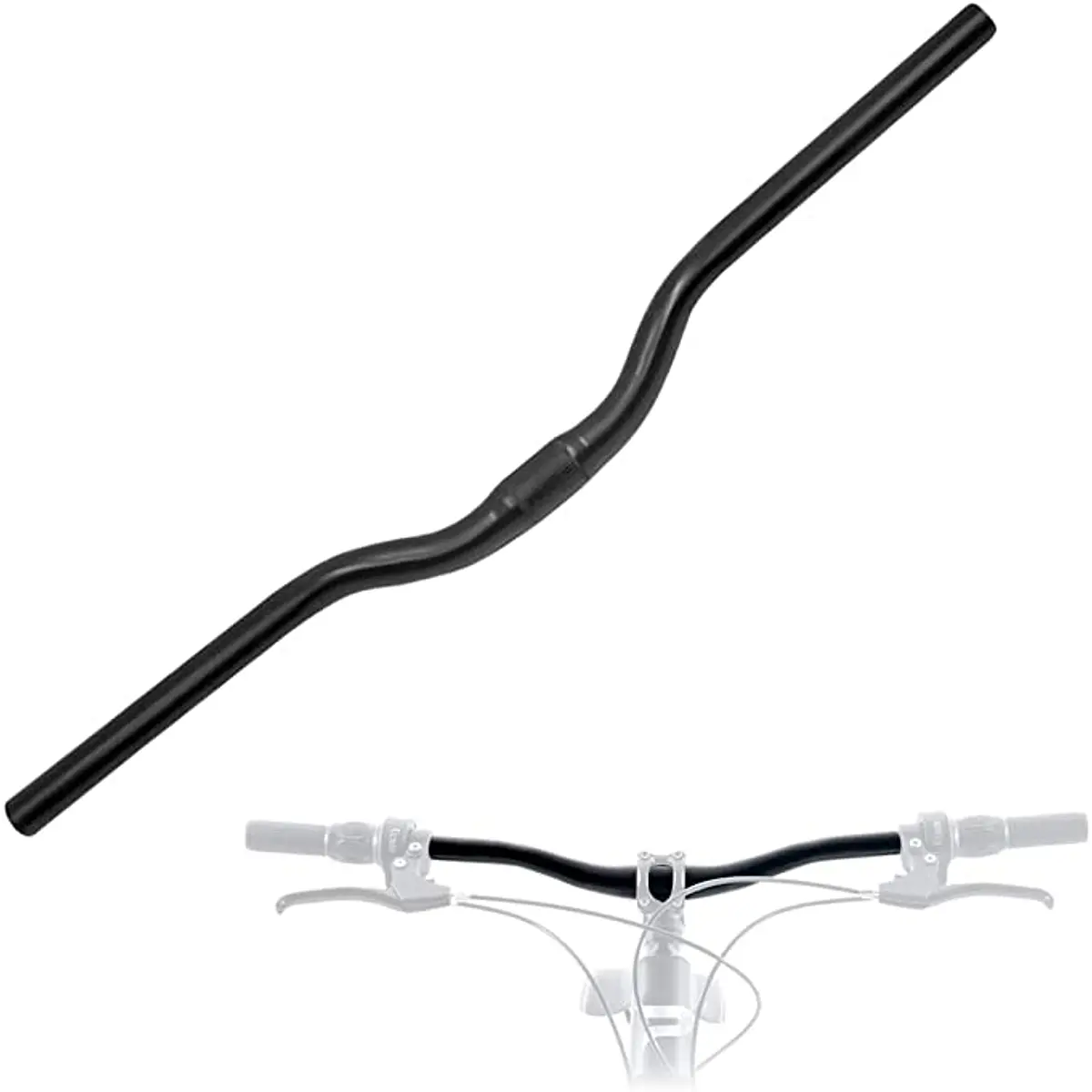 Manubrio Ergonomico Bicolore Per MTB Bici | Comodo Bianco/Nero