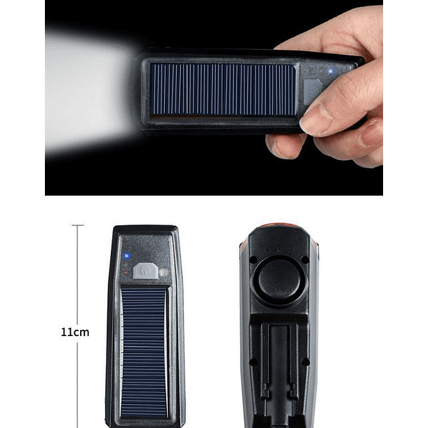 Luz Delantera Con Bocina Recargable Usb Y Solar 7