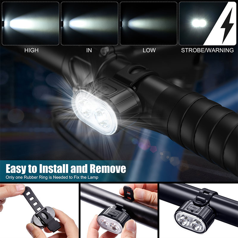 Set de luz delantera y trasera recargable