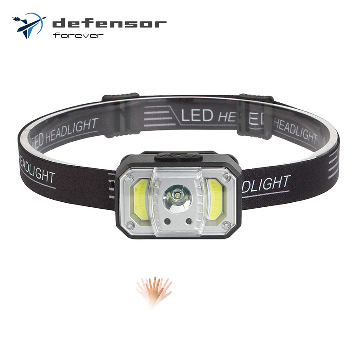 LINTERNA FRONTAL RECARGABLE CON SENSOR DE MOVIMIENTO