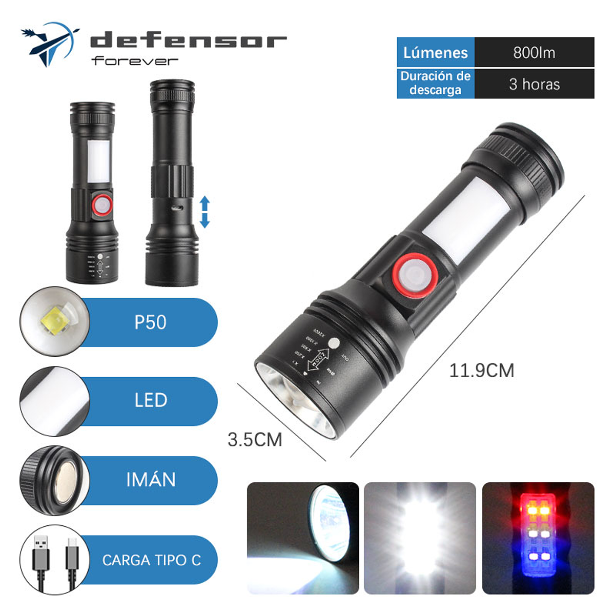LINTERNA LED MULTIFUCION