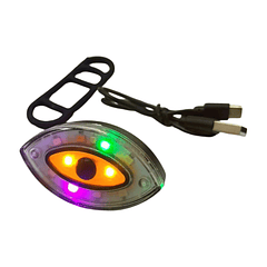 led para bicicleta en forma de ojo con varios modos de luz y carga usb 