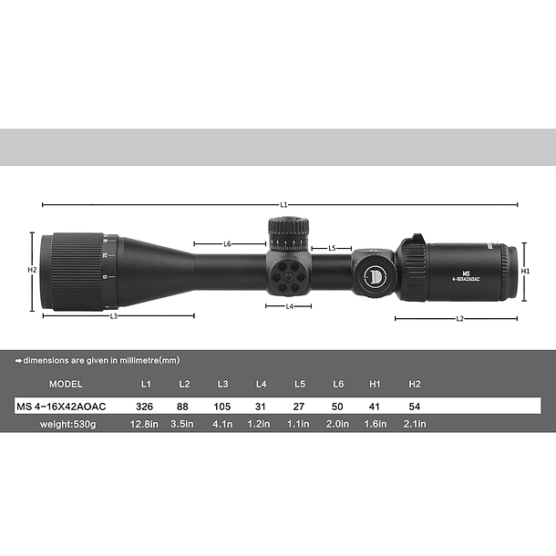 MIRA TELESCÓPICA   MS 4-16*42AOAC 3