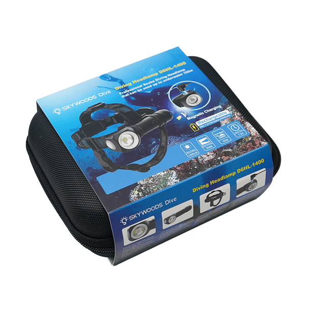 LINTERNA FRONTAL DE BUCEO RECARGABLE 1400 LUMEN  6