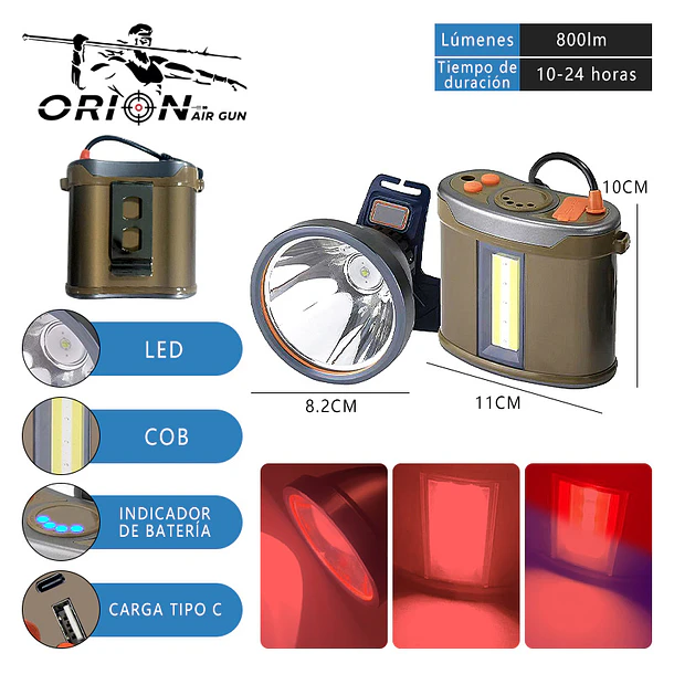 FOCO LUZ ROJA 800LM/10000mAh 2