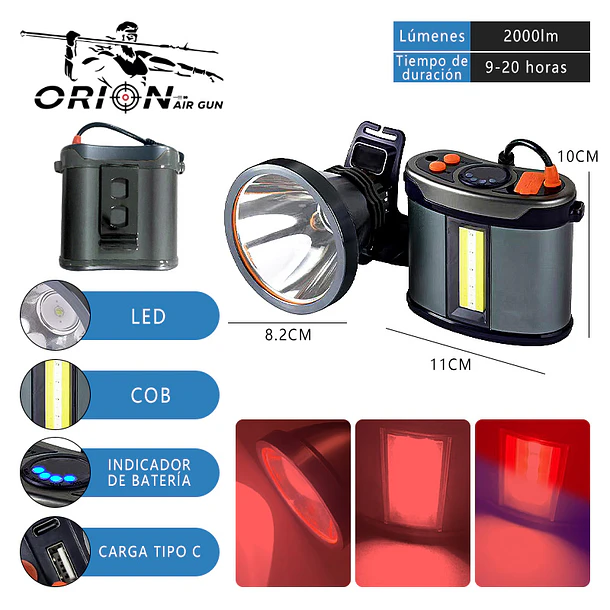 FOCO LUZ ROJA 2000LM/20000mAh 2