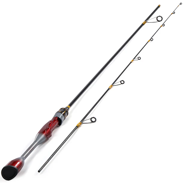 CAÑA DE SPINNING ROJA 1,8 M - 2 TRAMOS - 2-10 G