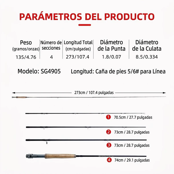 Set Caña De Mosca 10