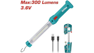LAMPARA DE TRABAJO TOTAL 300 LUMENS RECARGABLE