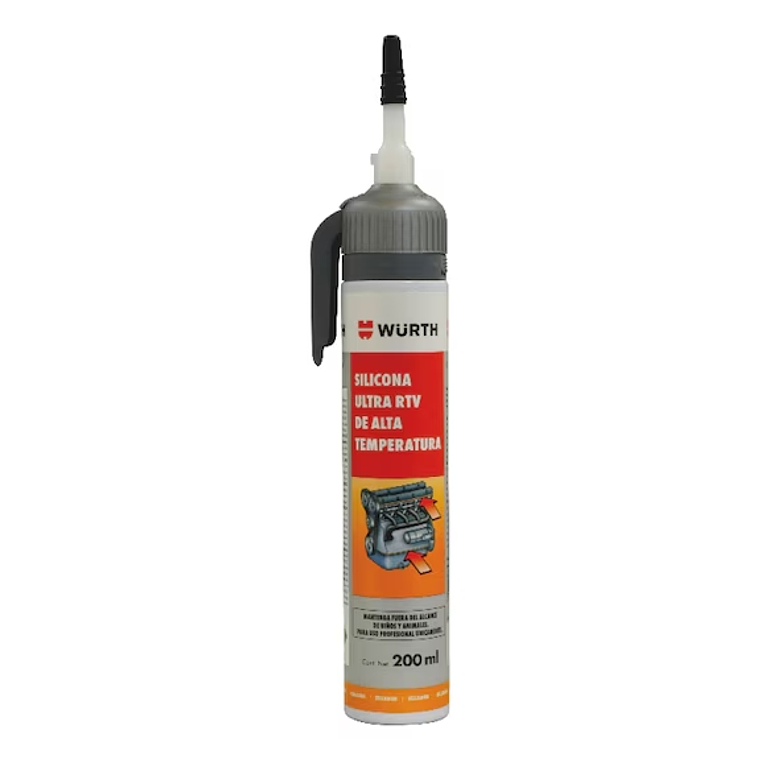 SILICONA ULTRA RTV ALTA TEMP. GRIS 200 ML WURTH 1