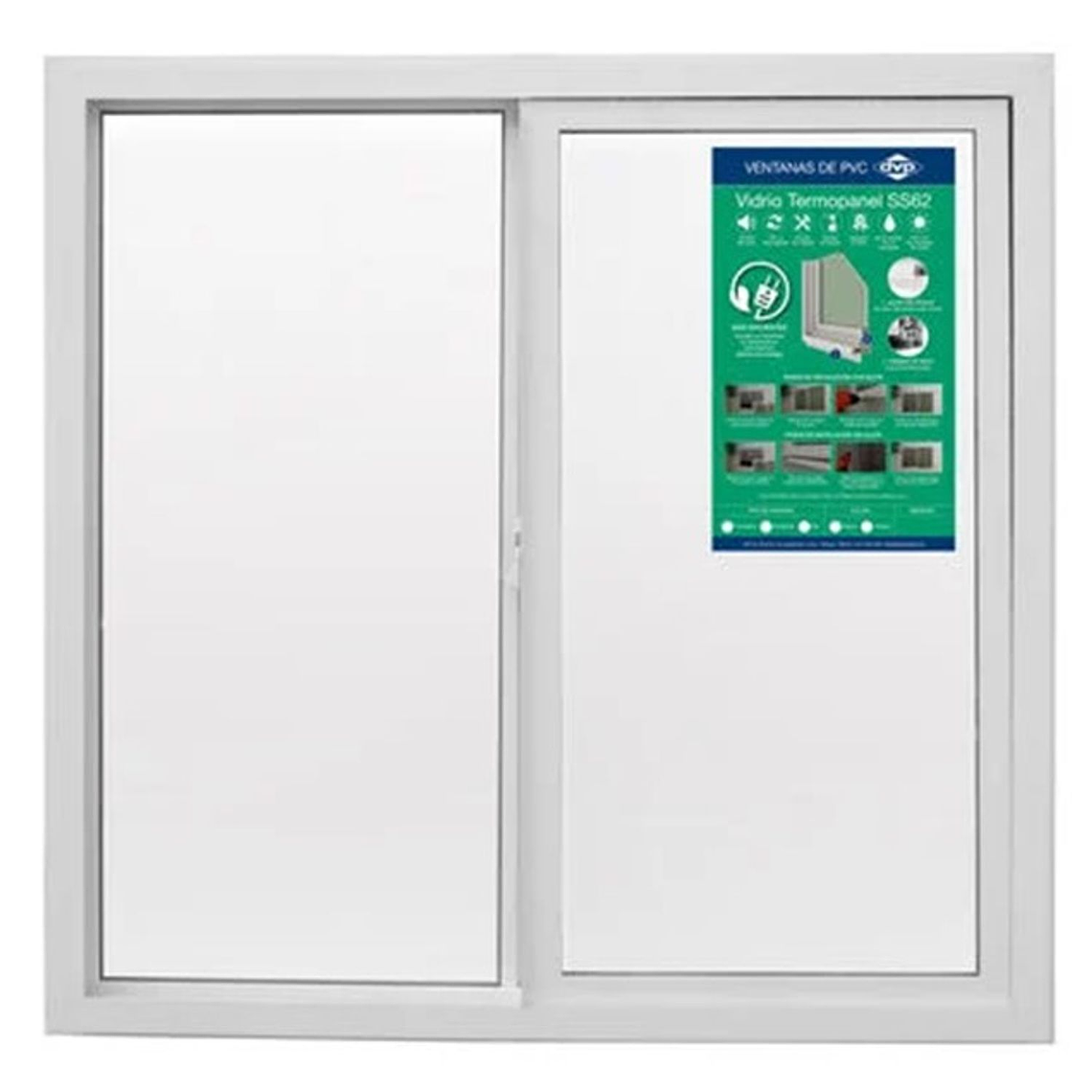Ventana Corredera PVC Termopanel 100X100cm 3