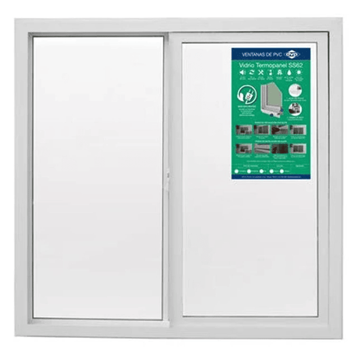 Ventana Corredera PVC Termopanel 100X100cm 3
