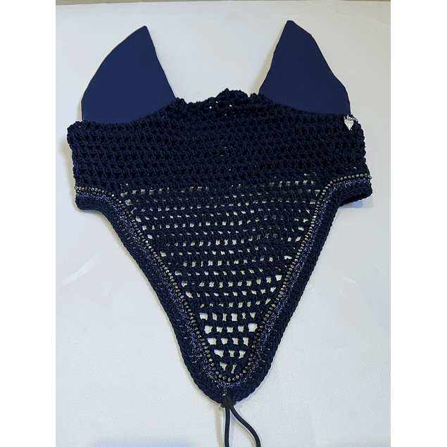 Soundproof navy tie down with sparkle trim