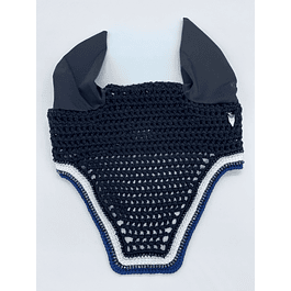 Black bonnet white and navy trim 