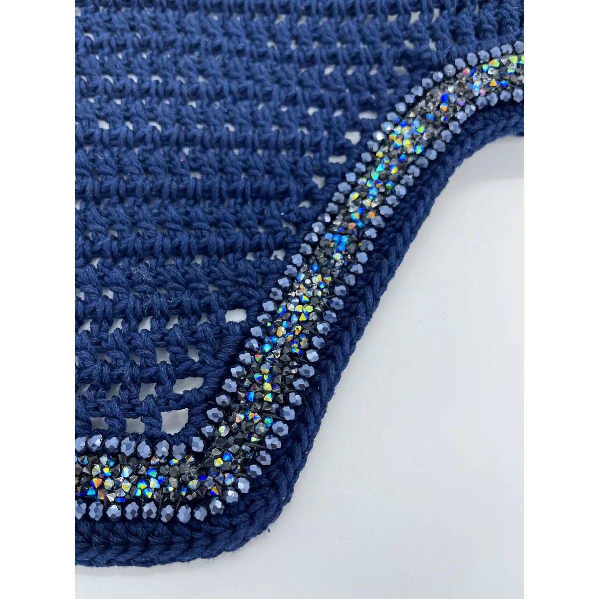 Navy rhinestone ribbon sparkle bonnet