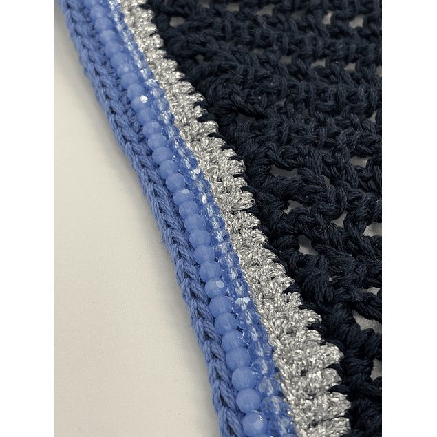 Navy Tie Down with Silver and French Blue Sparkles