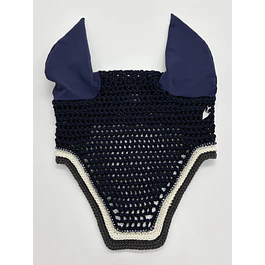 Oversized Navy Bonnet With Crystals