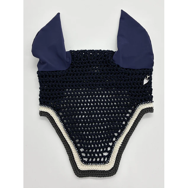 Oversized Navy Bonnet With Crystals