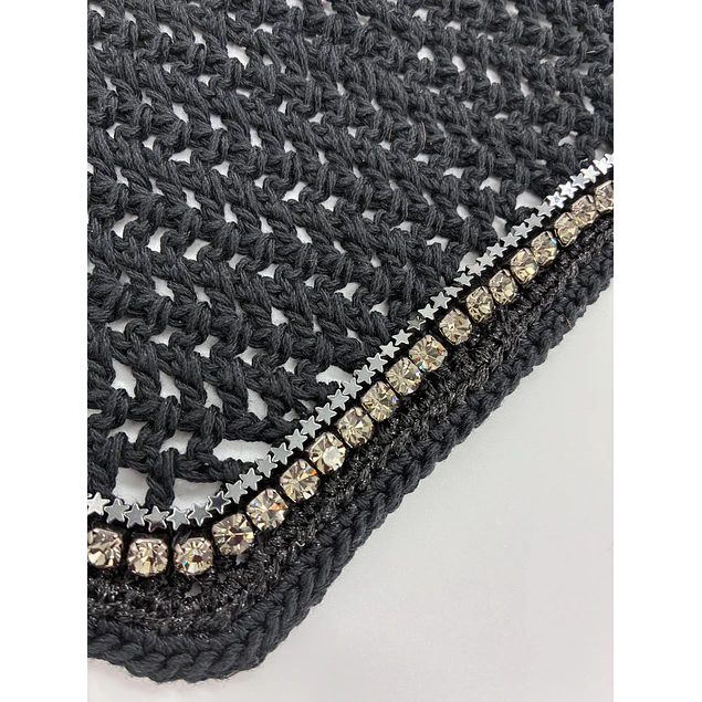 Black Gunmetal Stars And Chunky Rhinestones