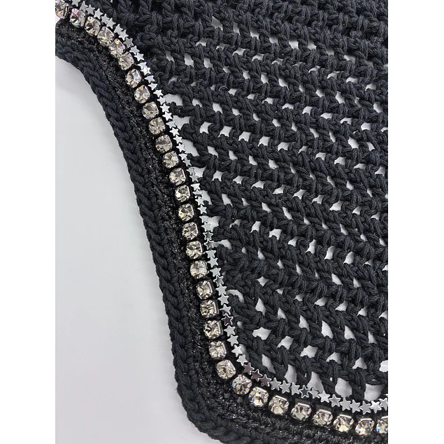 Black Gunmetal Stars And Chunky Rhinestones