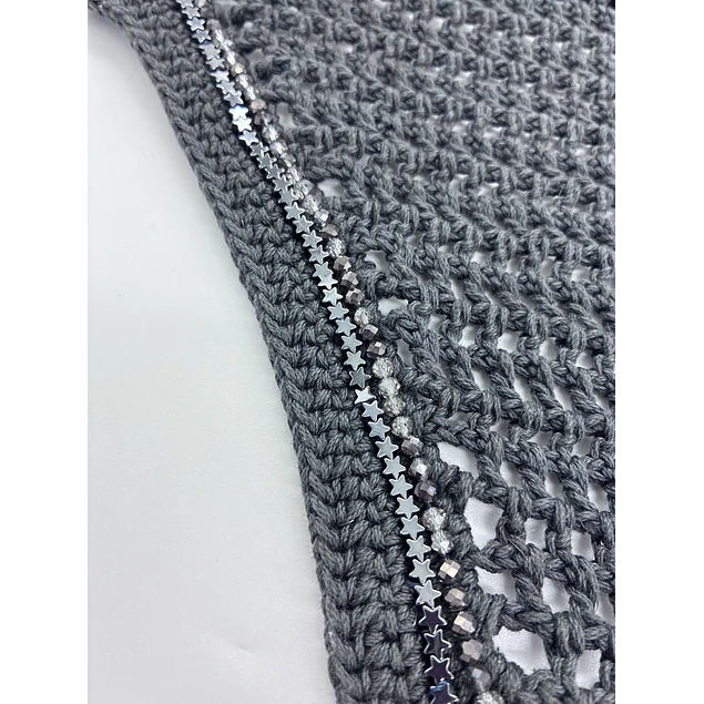Charcoal Tie Down Silver Stars