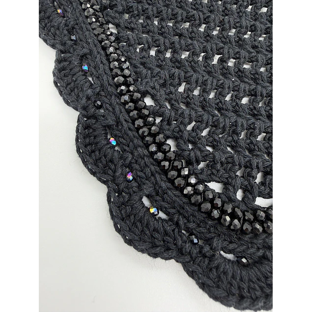 Black Scallops with Black and AB Crystals
