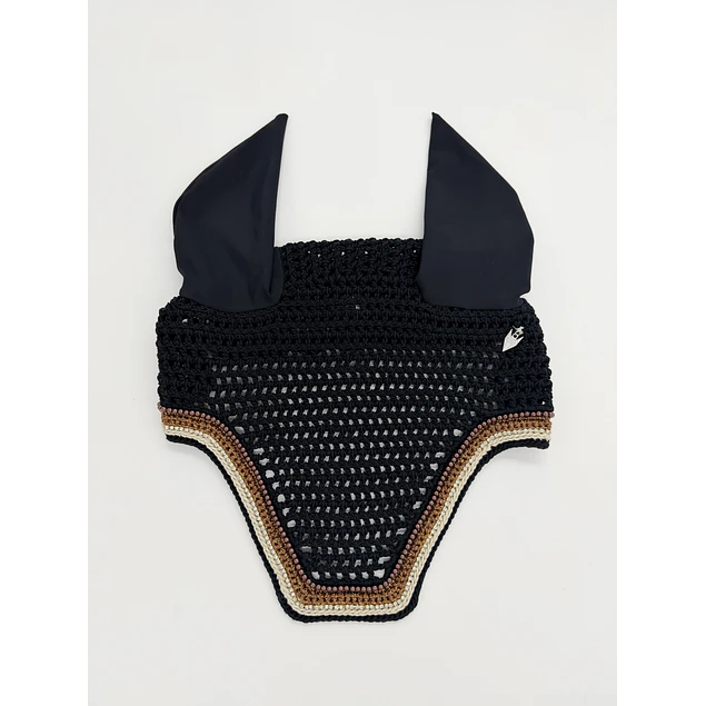 Black with Chocolate Pearls and Coco Sparkle Trim