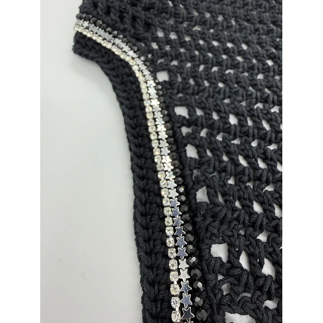 Black Star Rhinestone Logo Bonnet