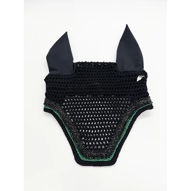 Black Rhinestone With Emerald Green Sparkle