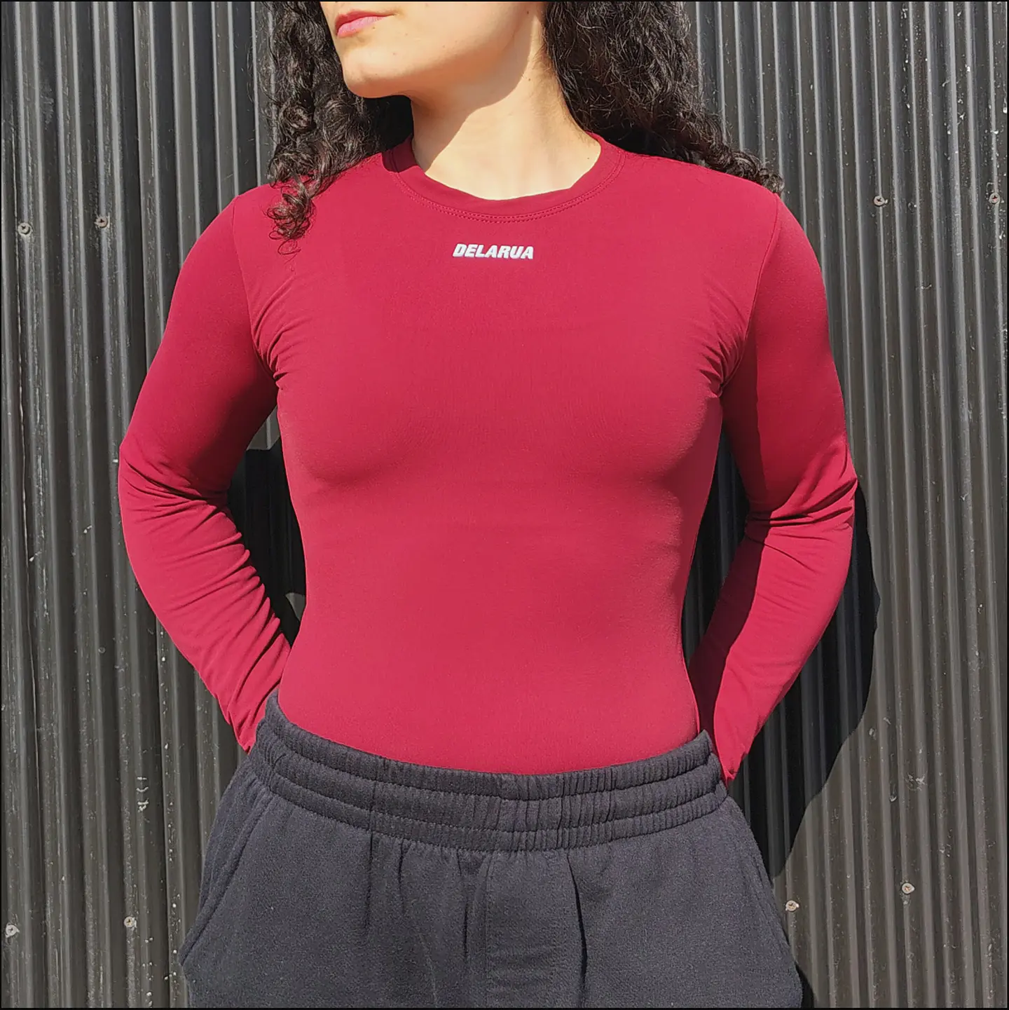 Polera manga larga Burdeo 1