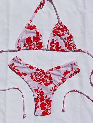 Set top Triangulo + bottom Malia Hibisco