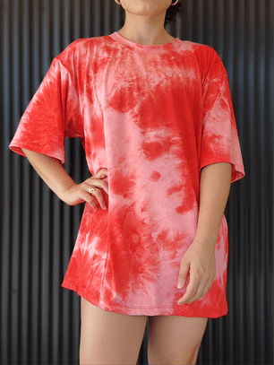 Polera Libre tie dye Rojo
