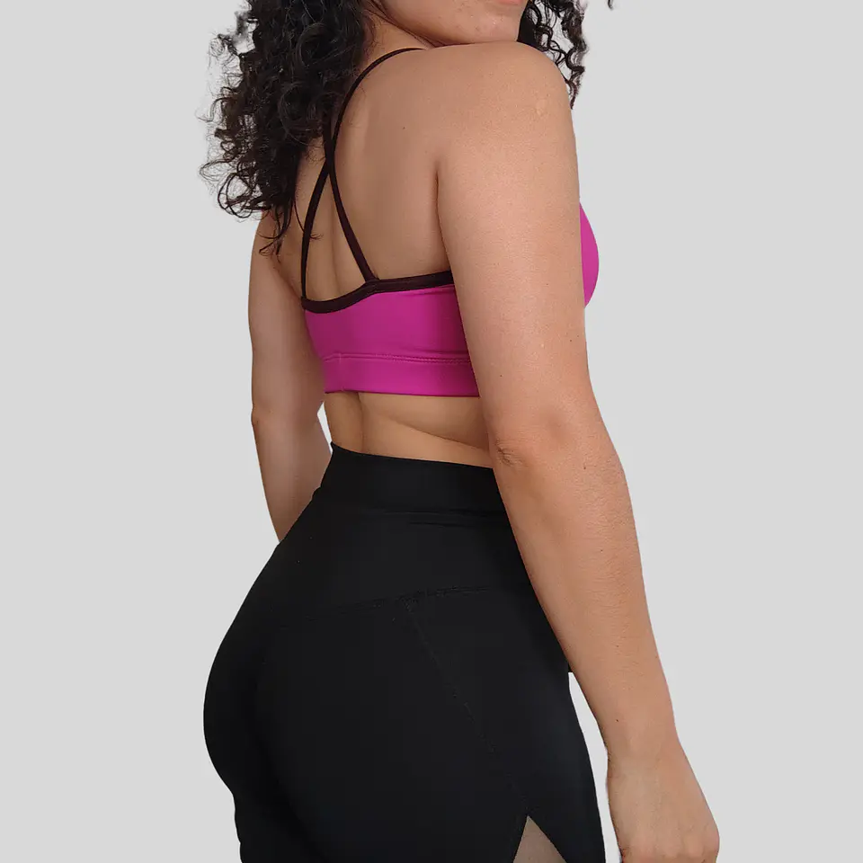 Top básico Cher magenta guinda oscuro M 2